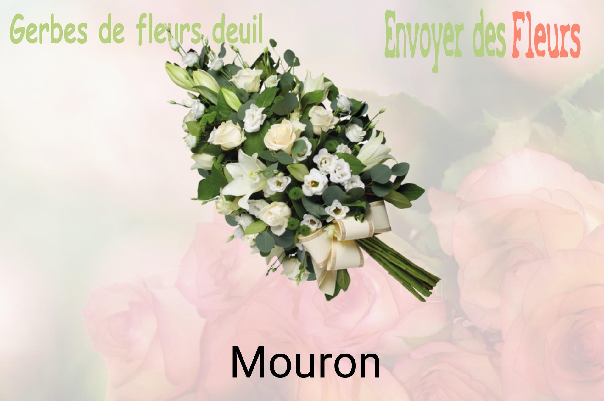 Gerbe de fleurs de deuil livrée à Mouron